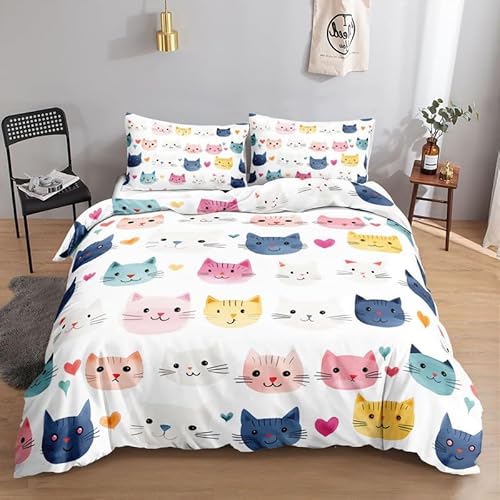 MDKLXIDF Bettwäsche 220x240 Katze 3 Teilig Wendemotiv Bettbezüge Bettwäsche-Sets Für Doppelbett, Hypoallergen Mikrofaser Bettbezug mit Reißverschluss und 2 Kissenbezug 80x80 cm MDKLXIDF Bettwäsche 220x240 Katze 3 Teilig Wendemotiv Bettbezüge Bettwäsche-Sets Für Doppelbett, Hypoallergen Mikrofaser Bettbezug mit Reißverschluss und 2 Kissenbezug 80x80 cm von MDKLXIDF