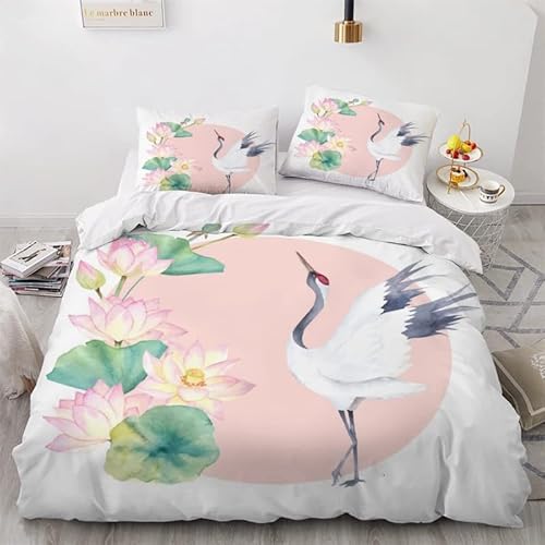 MDKLXIDF Bettwäsche 220x240 Kran 3 Teilig Wendemotiv Bettbezüge Bettwäsche-Sets Für Doppelbett, Hypoallergen Mikrofaser Bettbezug mit Reißverschluss und 2 Kissenbezug 80x80 cm MDKLXIDF Bettwäsche 220x240 Kran 3 Teilig Wendemotiv Bettbezüge Bettwäsche-Sets Für Doppelbett, Hypoallergen Mikrofaser Bettbezug mit Reißverschluss und 2 Kissenbezug 80x80 cm von MDKLXIDF