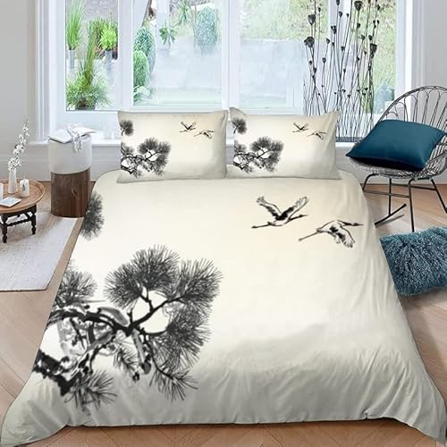 MDKLXIDF Bettwäsche 220x240 Kran 3 Teilig Wendemotiv Bettbezüge Bettwäsche-Sets Für Doppelbett, Hypoallergen Mikrofaser Bettbezug mit Reißverschluss und 2 Kissenbezug 80x80 cm MDKLXIDF Bettwäsche 220x240 Kran 3 Teilig Wendemotiv Bettbezüge Bettwäsche-Sets Für Doppelbett, Hypoallergen Mikrofaser Bettbezug mit Reißverschluss und 2 Kissenbezug 80x80 cm von MDKLXIDF