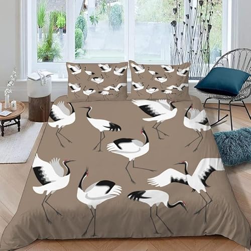 MDKLXIDF Bettwäsche 220x240 Kran 3 Teilig Wendemotiv Bettbezüge Bettwäsche-Sets Für Doppelbett, Hypoallergen Mikrofaser Bettbezug mit Reißverschluss und 2 Kissenbezug 80x80 cm MDKLXIDF Bettwäsche 220x240 Kran 3 Teilig Wendemotiv Bettbezüge Bettwäsche-Sets Für Doppelbett, Hypoallergen Mikrofaser Bettbezug mit Reißverschluss und 2 Kissenbezug 80x80 cm von MDKLXIDF