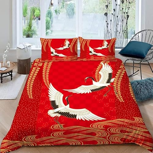 MDKLXIDF Bettwäsche 220x240 Kran 3 Teilig Wendemotiv Bettbezüge Bettwäsche-Sets Für Doppelbett, Hypoallergen Mikrofaser Bettbezug mit Reißverschluss und 2 Kissenbezug 80x80 cm MDKLXIDF Bettwäsche 220x240 Kran 3 Teilig Wendemotiv Bettbezüge Bettwäsche-Sets Für Doppelbett, Hypoallergen Mikrofaser Bettbezug mit Reißverschluss und 2 Kissenbezug 80x80 cm von MDKLXIDF
