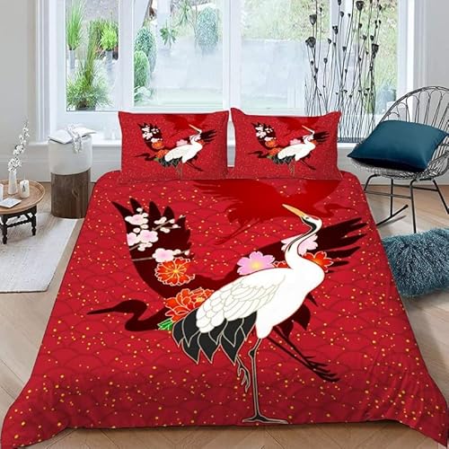 MDKLXIDF Bettwäsche 220x240 Kran 3 Teilig Wendemotiv Bettbezüge Bettwäsche-Sets Für Doppelbett, Hypoallergen Mikrofaser Bettbezug mit Reißverschluss und 2 Kissenbezug 80x80 cm MDKLXIDF Bettwäsche 220x240 Kran 3 Teilig Wendemotiv Bettbezüge Bettwäsche-Sets Für Doppelbett, Hypoallergen Mikrofaser Bettbezug mit Reißverschluss und 2 Kissenbezug 80x80 cm von MDKLXIDF