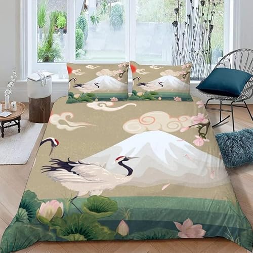 MDKLXIDF Bettwäsche 220x240 Kran 3 Teilig Wendemotiv Bettbezüge Bettwäsche-Sets Für Doppelbett, Hypoallergen Mikrofaser Bettbezug mit Reißverschluss und 2 Kissenbezug 80x80 cm MDKLXIDF Bettwäsche 220x240 Kran 3 Teilig Wendemotiv Bettbezüge Bettwäsche-Sets Für Doppelbett, Hypoallergen Mikrofaser Bettbezug mit Reißverschluss und 2 Kissenbezug 80x80 cm von MDKLXIDF