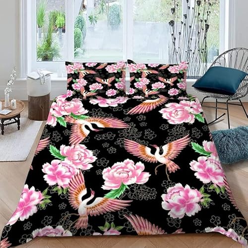 MDKLXIDF Bettwäsche 220x240 Kran 3 Teilig Wendemotiv Bettbezüge Bettwäsche-Sets Für Doppelbett, Hypoallergen Mikrofaser Bettbezug mit Reißverschluss und 2 Kissenbezug 80x80 cm MDKLXIDF Bettwäsche 220x240 Kran 3 Teilig Wendemotiv Bettbezüge Bettwäsche-Sets Für Doppelbett, Hypoallergen Mikrofaser Bettbezug mit Reißverschluss und 2 Kissenbezug 80x80 cm von MDKLXIDF