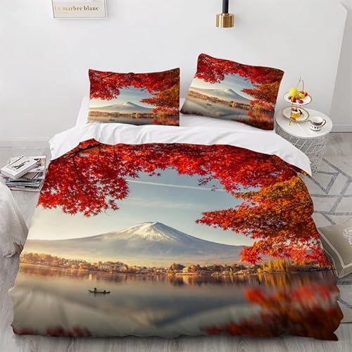 MDKLXIDF Bettwäsche 220x240 Mount Fuji 3 Teilig Wendemotiv Bettbezüge Bettwäsche-Sets Für Doppelbett, Hypoallergen Mikrofaser Bettbezug mit Reißverschluss und 2 Kissenbezug 80x80 cm MDKLXIDF Bettwäsche 220x240 Mount Fuji 3 Teilig Wendemotiv Bettbezüge Bettwäsche-Sets Für Doppelbett, Hypoallergen Mikrofaser Bettbezug mit Reißverschluss und 2 Kissenbezug 80x80 cm von MDKLXIDF