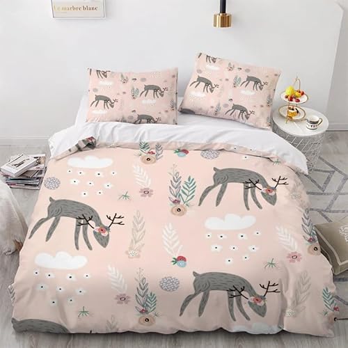 MDKLXIDF Bettwäsche 220x240 REH 3 Teilig Wendemotiv Bettbezüge Bettwäsche-Sets Für Doppelbett, Hypoallergen Mikrofaser Bettbezug mit Reißverschluss und 2 Kissenbezug 80x80 cm MDKLXIDF Bettwäsche 220x240 REH 3 Teilig Wendemotiv Bettbezüge Bettwäsche-Sets Für Doppelbett, Hypoallergen Mikrofaser Bettbezug mit Reißverschluss und 2 Kissenbezug 80x80 cm von MDKLXIDF