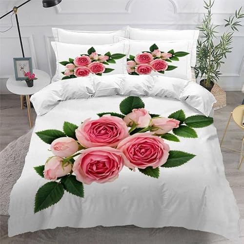 MDKLXIDF Bettwäsche 220x240 Rose 3 Teilig Wendemotiv Bettbezüge Bettwäsche-Sets Für Doppelbett, Hypoallergen Mikrofaser Bettbezug mit Reißverschluss und 2 Kissenbezug 80x80 cm MDKLXIDF Bettwäsche 220x240 Rose 3 Teilig Wendemotiv Bettbezüge Bettwäsche-Sets Für Doppelbett, Hypoallergen Mikrofaser Bettbezug mit Reißverschluss und 2 Kissenbezug 80x80 cm von MDKLXIDF