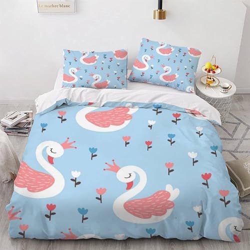 MDKLXIDF Bettwäsche 220x240 Schwan 3 Teilig Wendemotiv Bettbezüge Bettwäsche-Sets Für Doppelbett, Hypoallergen Mikrofaser Bettbezug mit Reißverschluss und 2 Kissenbezug 80x80 cm MDKLXIDF Bettwäsche 220x240 Schwan 3 Teilig Wendemotiv Bettbezüge Bettwäsche-Sets Für Doppelbett, Hypoallergen Mikrofaser Bettbezug mit Reißverschluss und 2 Kissenbezug 80x80 cm von MDKLXIDF
