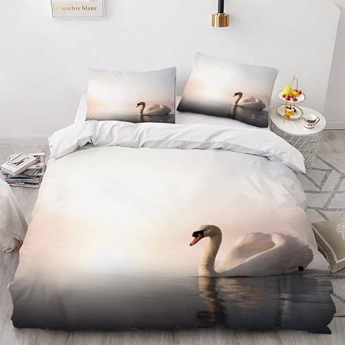 MDKLXIDF Bettwäsche 220x240 Schwan 3 Teilig Wendemotiv Bettbezüge Bettwäsche-Sets Für Doppelbett, Hypoallergen Mikrofaser Bettbezug mit Reißverschluss und 2 Kissenbezug 80x80 cm MDKLXIDF Bettwäsche 220x240 Schwan 3 Teilig Wendemotiv Bettbezüge Bettwäsche-Sets Für Doppelbett, Hypoallergen Mikrofaser Bettbezug mit Reißverschluss und 2 Kissenbezug 80x80 cm von MDKLXIDF