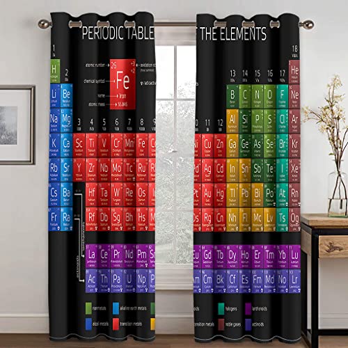 MDKLXIDF Vorhang Blcikdicht Periodensystem der chemischen Elemente Wohnzimmer Gardinen Modern H 245 x B 140 cm 2er Set, Schallschutz Vorhang mit Ösen für Schlafzimmer MDKLXIDF Vorhang Blcikdicht Periodensystem der chemischen Elemente Wohnzimmer Gardinen Modern H 245 x B 140 cm 2er Set, Schallschutz Vorhang mit Ösen für Schlafzimmer von MDKLXIDF