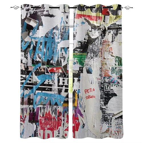 MDKLXIDF Vorhang Blickdicht Graffiti Verdunklungsvorhänge Gardinen H 214 x B 132 cm 2er Set, Vorhang Verdunkelung mit Ösen für Schlafzimmer Wohnzimmer MDKLXIDF Vorhang Blickdicht Graffiti Verdunklungsvorhänge Gardinen H 214 x B 132 cm 2er Set, Vorhang Verdunkelung mit Ösen für Schlafzimmer Wohnzimmer von MDKLXIDF