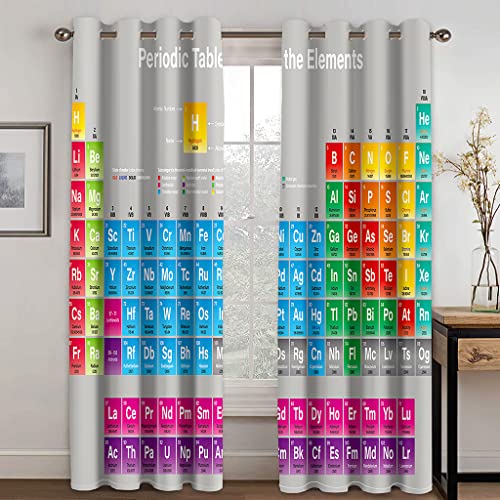 MDKLXIDF Vorhang Blickdicht Periodensystem der chemischen Elemente Verdunklungsvorhänge Gardinen H 214 x B 132 cm 2er Set, Vorhang Verdunkelung mit Ösen für Schlafzimmer Wohnzimmer MDKLXIDF Vorhang Blickdicht Periodensystem der chemischen Elemente Verdunklungsvorhänge Gardinen H 214 x B 132 cm 2er Set, Vorhang Verdunkelung mit Ösen für Schlafzimmer Wohnzimmer von MDKLXIDF