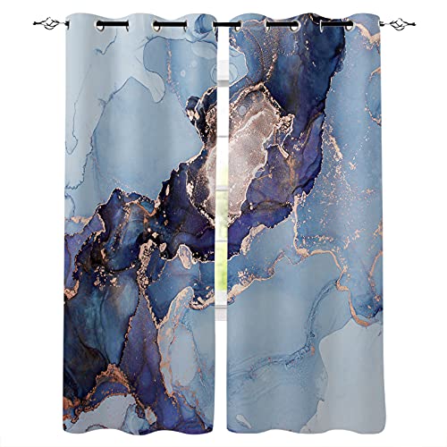 MDKLXIDF Vorhang blau marmoriert Vorhänge Blickdicht mit Ösen 2er Set, Verdunkelungsvorhang Gardinen Polyester für Schlafzimmer Kinderzimmer Wohnzimmer Dekoration - H 138 x B 117 cm MDKLXIDF Vorhang blau marmoriert Vorhänge Blickdicht mit Ösen 2er Set, Verdunkelungsvorhang Gardinen Polyester für Schlafzimmer Kinderzimmer Wohnzimmer Dekoration - H 138 x B 117 cm von MDKLXIDF