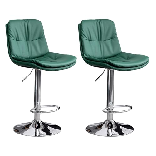 Frühstück 2er-Set drehbare Barhocker mit ergonomischer Rückenlehne, moderne, hydraulisch verstellbare Barstühle for die Küchentheke, mit PU-Leder gepolstert, hohe Frühstückshocker Heimbar(Groen) Frühstück 2er-Set drehbare Barhocker mit ergonomischer Rückenlehne, moderne, hydraulisch verstellbare Barstühle for die Küchentheke, mit PU-Leder gepolstert, hohe Frühstückshocker Heimbar(Groen) von MDLOCJHF