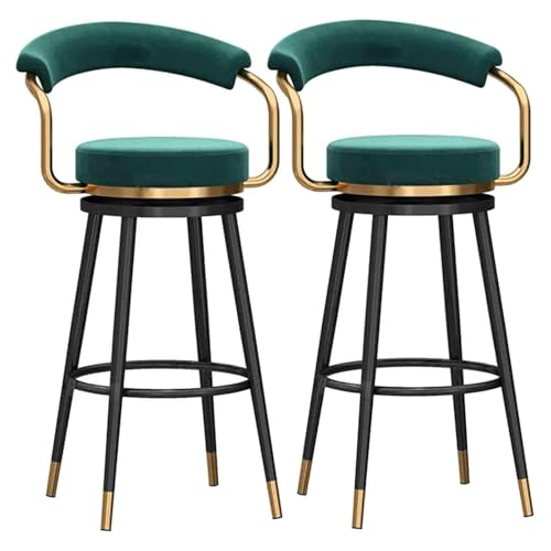 Frühstück Drehbare Barhocker, 2er-Set mit Rückenlehne und Armlehnen, moderne Barhocker for Esszimmer und Küche in Thekenhöhe, mit Samt gepolsterter Sitz und schwarzem Metallrahmen Heimbar(Groen,65cm) Frühstück Drehbare Barhocker, 2er-Set mit Rückenlehne und Armlehnen, moderne Barhocker for Esszimmer und Küche in Thekenhöhe, mit Samt gepolsterter Sitz und schwarzem Metallrahmen Heimbar(Groen,65cm) von MDLOCJHF