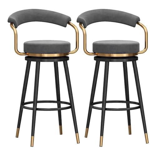 Frühstück Drehbare Barhocker, 2er-Set mit Rückenlehne und Armlehnen, moderne Barhocker for Esszimmer und Küche in Thekenhöhe, mit Samt gepolsterter Sitz und schwarzem Metallrahmen Heimbar(Gris,75cm) Frühstück Drehbare Barhocker, 2er-Set mit Rückenlehne und Armlehnen, moderne Barhocker for Esszimmer und Küche in Thekenhöhe, mit Samt gepolsterter Sitz und schwarzem Metallrahmen Heimbar(Gris,75cm) von MDLOCJHF