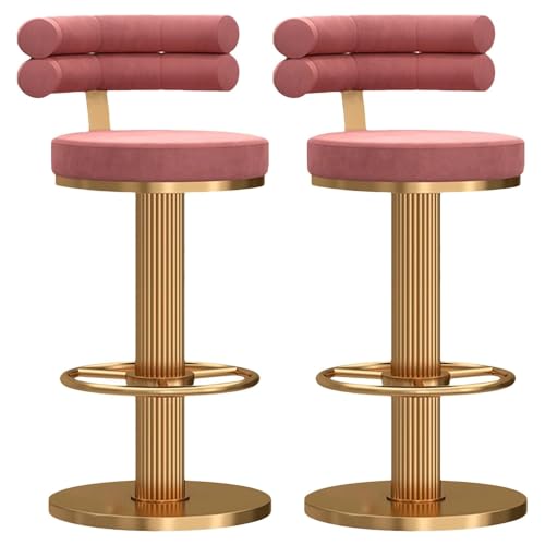 Frühstück Drehbare Barhocker aus Samt, 2er-Set, moderne Barhocker aus Metall for die Küche, Frühstück, höhenverstellbar, mit weich gepolstertem Kissen und Rückenlehne for das Esszimmer Heimbar(Rose) Frühstück Drehbare Barhocker aus Samt, 2er-Set, moderne Barhocker aus Metall for die Küche, Frühstück, höhenverstellbar, mit weich gepolstertem Kissen und Rückenlehne for das Esszimmer Heimbar(Rose) von MDLOCJHF