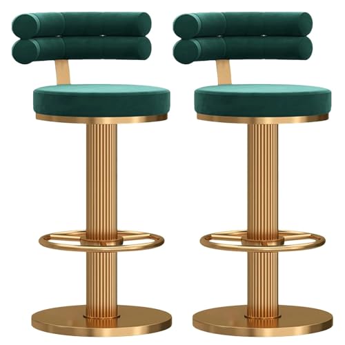 Frühstück Drehbare Barhocker aus Samt, 2er-Set, moderne Barhocker aus Metall for die Küche, Frühstück, höhenverstellbar, mit weich gepolstertem Kissen und Rückenlehne for das Esszimmer Heimbar(Groen) Frühstück Drehbare Barhocker aus Samt, 2er-Set, moderne Barhocker aus Metall for die Küche, Frühstück, höhenverstellbar, mit weich gepolstertem Kissen und Rückenlehne for das Esszimmer Heimbar(Groen) von MDLOCJHF