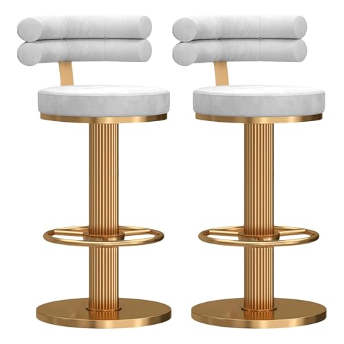 Frühstück Drehbare Barhocker aus Samt, 2er-Set, moderne Barhocker aus Metall for die Küche, Frühstück, höhenverstellbar, mit weich gepolstertem Kissen und Rückenlehne for das Esszimmer Heimbar(Blanc) Frühstück Drehbare Barhocker aus Samt, 2er-Set, moderne Barhocker aus Metall for die Küche, Frühstück, höhenverstellbar, mit weich gepolstertem Kissen und Rückenlehne for das Esszimmer Heimbar(Blanc) von MDLOCJHF