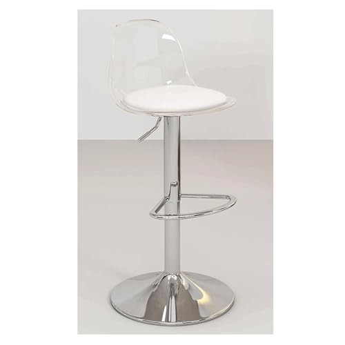 Frühstück Drehbarer Barhocker aus Acryl, höhenverstellbarer Barhocker mit transparenter Rückenlehne und Fußstütze, armloser, gepolsterter Barstuhl for Esszimmer, Hausbar, Küche Heimbar(Clear) von MDLOCJHF