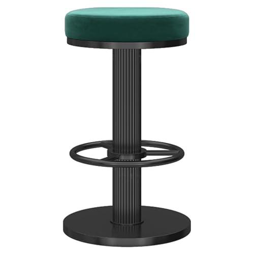 Hoher Moderner drehbarer Barhocker ohne Rückenlehne, höhenverstellbarer Samt Polsterstuhl für Kücheninselbar mit schwarzer Metallbasis und Fußstütze, Tragkraft 150 kg Hausbar(Blu,65-80cm) von MDLOCJHF
