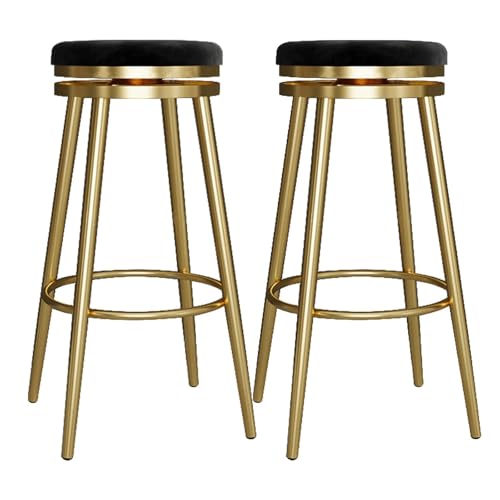 MDLOCJHF Barhocker für Frühstück, rückenfrei, modern, drehbar, rund, mit Fußstütze, verstellbares Samt-Sitzkissen, armlose Barstühle für Zuhause, Bar, Küche, Insel, Restaurant, Kneipe, Essen (Nero, 75 MDLOCJHF Barhocker für Frühstück, rückenfrei, modern, drehbar, rund, mit Fußstütze, verstellbares Samt-Sitzkissen, armlose Barstühle für Zuhause, Bar, Küche, Insel, Restaurant, Kneipe, Essen (Nero, 75 von MDLOCJHF