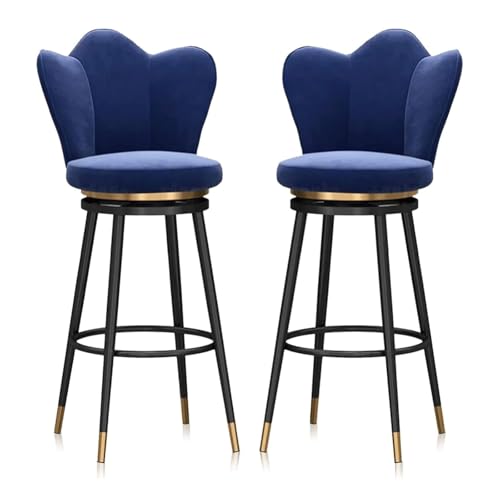 MDLOCJHF Frühstück 2er-Set Barhocker for Kücheninsel mit Rückenlehne, Moderne, samtgepolsterte Drehstühle for Esszimmer, Bequeme Hocker in Frühstücksthekenhöhe mit schwarzen Beinen Heimbar(Bleu,75cm) MDLOCJHF Frühstück 2er-Set Barhocker for Kücheninsel mit Rückenlehne, Moderne, samtgepolsterte Drehstühle for Esszimmer, Bequeme Hocker in Frühstücksthekenhöhe mit schwarzen Beinen Heimbar(Bleu,75cm) von MDLOCJHF