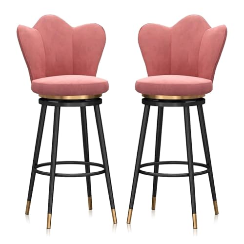 MDLOCJHF Frühstück 2er-Set Barhocker for Kücheninsel mit Rückenlehne, Moderne, samtgepolsterte Drehstühle for Esszimmer, Bequeme Hocker in Frühstücksthekenhöhe mit schwarzen Beinen Heimbar(Rose,65cm) MDLOCJHF Frühstück 2er-Set Barhocker for Kücheninsel mit Rückenlehne, Moderne, samtgepolsterte Drehstühle for Esszimmer, Bequeme Hocker in Frühstücksthekenhöhe mit schwarzen Beinen Heimbar(Rose,65cm) von MDLOCJHF