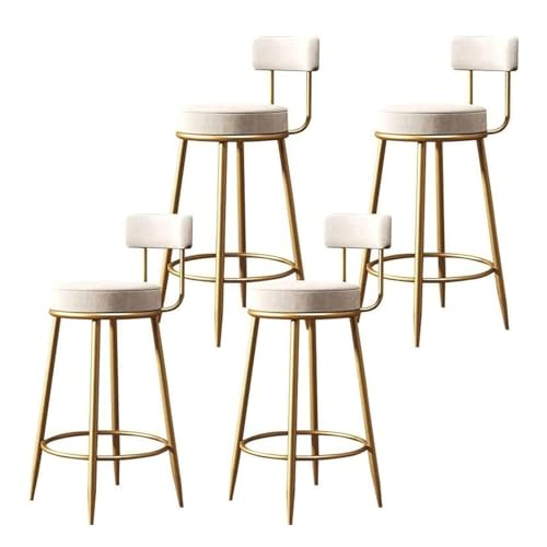 MDLOCJHF Frühstück 4er-Set Barhocker mit Rückenlehne, nordischer Samt, Küchenstuhl in Thekenhöhe, Hocker mit goldenen Metallbeinen, gepolsterte hohe Barhocker for Küche, Esszimmer, Café Heimbar MDLOCJHF Frühstück 4er-Set Barhocker mit Rückenlehne, nordischer Samt, Küchenstuhl in Thekenhöhe, Hocker mit goldenen Metallbeinen, gepolsterte hohe Barhocker for Küche, Esszimmer, Café Heimbar von MDLOCJHF