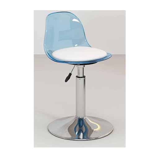 MDLOCJHF Frühstück Acrylic Bar Stool with Clear Back Armless Kitchen Counter Height Barstool Adjustable Hydraulic Swivel Bar Chair for Kitchen Dining Pub Cafe Heimbar(Bleu) von MDLOCJHF