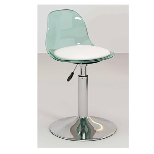 MDLOCJHF Frühstück Acrylic Bar Stool with Clear Back Armless Kitchen Counter Height Barstool Adjustable Hydraulic Swivel Bar Chair for Kitchen Dining Pub Cafe Heimbar(Groen) von MDLOCJHF