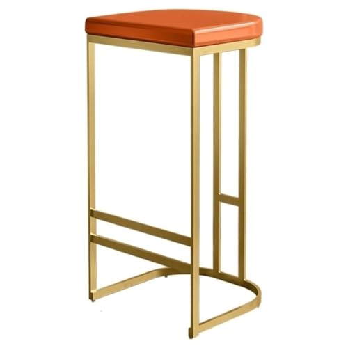 MDLOCJHF Frühstück Barhocker aus Leder mit goldenen Metallbeinen, moderner Barstuhl ohne Rückenlehne, hoher Frühstückshocker mit Fußstütze for Esszimmer, Küche, Theke, Bar Heimbar(Orange,75cm) MDLOCJHF Frühstück Barhocker aus Leder mit goldenen Metallbeinen, moderner Barstuhl ohne Rückenlehne, hoher Frühstückshocker mit Fußstütze for Esszimmer, Küche, Theke, Bar Heimbar(Orange,75cm) von MDLOCJHF