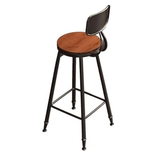 MDLOCJHF Frühstück Barhocker aus massivem Holz mit Rückenlehne und Fußstütze, hoher Barstuhl im Industriestil, Frühstückshocker for die Küchentheke, Café, Restaurant, Bar Heimbar von MDLOCJHF