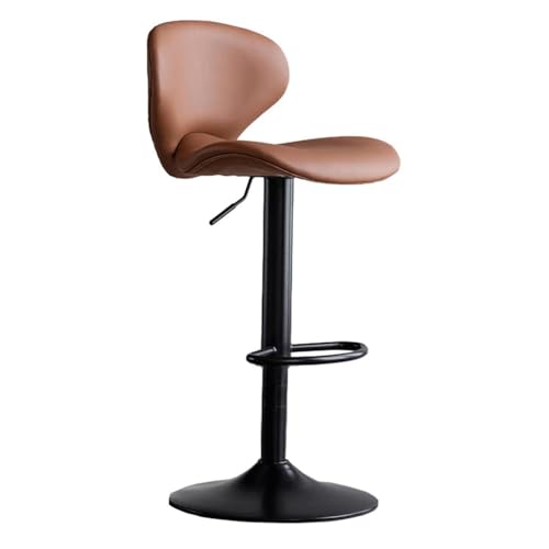 MDLOCJHF Frühstück Barhocker in Thekenhöhe, moderner Drehbarhocker mit Rückenlehne und Fußstütze, 20 cm höhenverstellbar, mit Lederpolsterung, for die Kücheninsel zu Hause Heimbar(Bruin) von MDLOCJHF