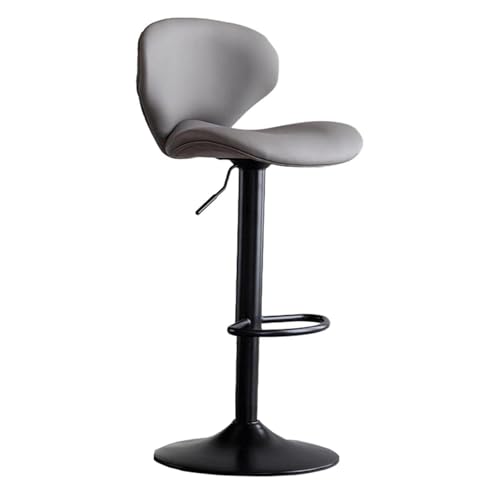 MDLOCJHF Frühstück Barhocker in Thekenhöhe, moderner Drehbarhocker mit Rückenlehne und Fußstütze, 20 cm höhenverstellbar, mit Lederpolsterung, for die Kücheninsel zu Hause Heimbar(Gris) von MDLOCJHF