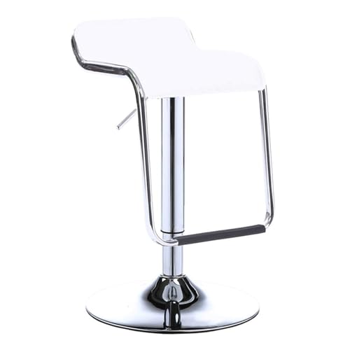 MDLOCJHF Frühstück Höhenverstellbarer Barhocker mit niedriger Rückenlehne, Gasdruckfeder, 60–80 cm, moderner Drehhocker, Sitzfläche aus PU-Leder, Küchenbarhocker mit Fußstütze Heimbar(Blanc) von MDLOCJHF