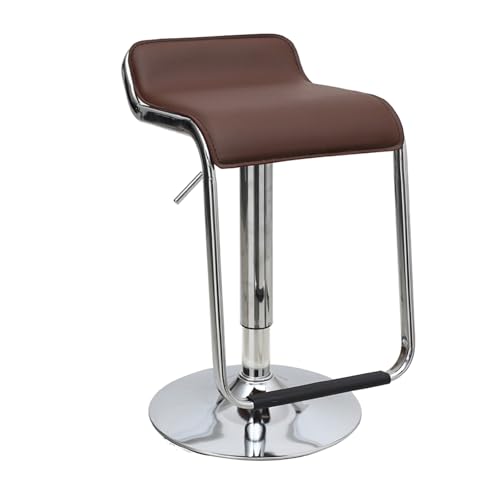 MDLOCJHF Frühstück Höhenverstellbarer Barhocker mit niedriger Rückenlehne, Gasdruckfeder, 60–80 cm, moderner Drehhocker, Sitzfläche aus PU-Leder, Küchenbarhocker mit Fußstütze Heimbar(Bruin) von MDLOCJHF
