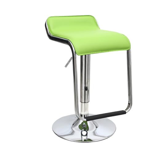 MDLOCJHF Frühstück Höhenverstellbarer Barhocker mit niedriger Rückenlehne, Gasdruckfeder, 60–80 cm, moderner Drehhocker, Sitzfläche aus PU-Leder, Küchenbarhocker mit Fußstütze Heimbar(Light Green) von MDLOCJHF