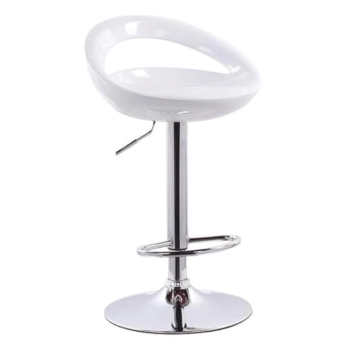 MDLOCJHF Frühstück Theken-Barhocker mit Rückenlehne und Fußstütze, verstellbar, moderner Dreh-Barstuhl, Küchen-Barhocker in Barhöhe mit Sitz aus ABS-Kunststoff Heimbar(Blanc) von MDLOCJHF