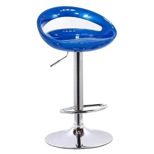MDLOCJHF Frühstück Theken-Barhocker mit Rückenlehne und Fußstütze, verstellbar, moderner Dreh-Barstuhl, Küchen-Barhocker in Barhöhe mit Sitz aus ABS-Kunststoff Heimbar(Bleu) von MDLOCJHF
