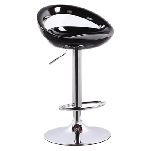 MDLOCJHF Frühstück Theken-Barhocker mit Rückenlehne und Fußstütze, verstellbar, moderner Dreh-Barstuhl, Küchen-Barhocker in Barhöhe mit Sitz aus ABS-Kunststoff Heimbar(Svart) von MDLOCJHF