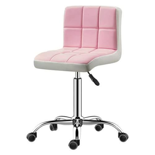 MDLOCJHF Frühstück Verstellbarer, drehbarer Barhocker mit quadratischer Rückenlehne, gepolsterter Tresenhocker aus PU-Leder, moderner Barhocker aus Metall, Küchen- und Esszimmerstuhl Heimbar(Rose) von MDLOCJHF