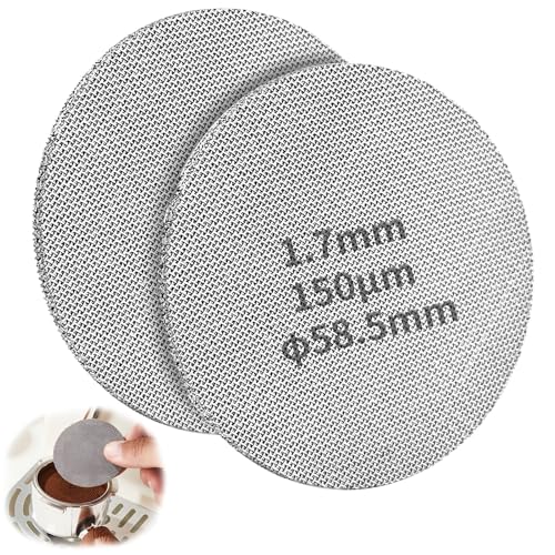 2 Stück Puck Screen, 58.5mm Sieb Siebträger Zubehör für Siebträger Kaffeemaschine Espresso Coffee 1.7mm Dicke 150μm Edelstahl 316 Wiederverwendbar Rostfrei Kaffeefilterplatte 2 Stück Puck Screen, 58.5mm Sieb Siebträger Zubehör für Siebträger Kaffeemaschine Espresso Coffee 1.7mm Dicke 150μm Edelstahl 316 Wiederverwendbar Rostfrei Kaffeefilterplatte von MDLSDE