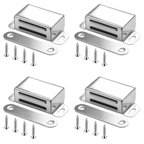 4 Stück Magnetschnäpper, Türmagnete für Schranktüren Selbstklebend Stark Magnetverschluss Schrankmagnete Magnete Schubladen Möbelmagnete Türschließer Ultra Dünn für Möbel Schranktür von MDLSDE