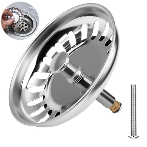 Siebkörbchen Küchenspüle Stöpsel, Edelstahl Höhenverstellbarer Waschbecken 80mm Abflussstopfen Waschbeckenstöpsel Sieb Abfluss Küche Waschbeckensieb Abflusssieb Antiblocking Schnelle Entwässerung von MDLSDE