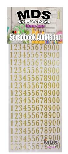 MDS Brand 1,5cm Zahlen Aufkleber zum beschriften von Kerzen für Hochzeitskerze, Taufkerzen, Kommunionkerzen oder dankeskarten, einfach zum basteln und gestalten 25-3 (0-9 Gold) von MDS Brand