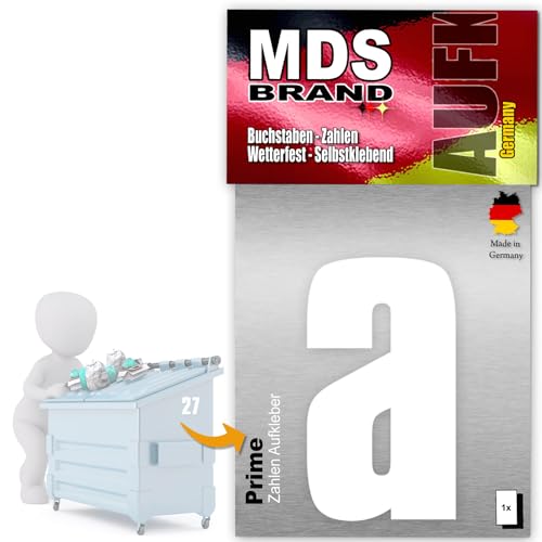 MDS Brand Prime 15cm Buchstaben Aufkleber Klebezahlen Selbstklebend Hausnummer Aufkleber Weiss (a) von MDS Brand