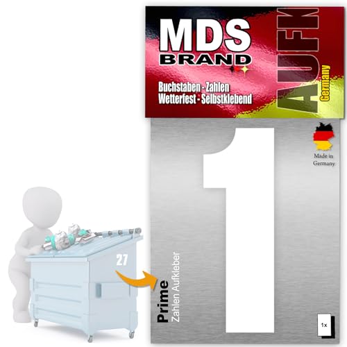 MDS Brand Prime 15cm Zahlen Aufkleber Klebezahlen Selbstklebend Hausnummer Aufkleber Weiss (1) von MDS Brand