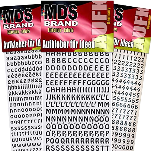 MDS Brand 1cm Buchstaben zum aufkleben einfach zum basteln und gestalten von Scrapbook & Karten, auch EIN Super Alternative zu wachsbuchstaben Kerzen 50 (Schwarz) von MDS Brand