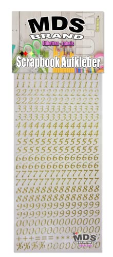 MDS Brand 1cm Zahlen Aufkleber zum beschriften von Kerzen für Hochzeitskerze, Scrapbook, Kommunionkerzen oder dankeskarten, EIN Preisgünstige Alternative zu wachsbuchstaben 20-3 (0-9 Gold) von MDS Brand